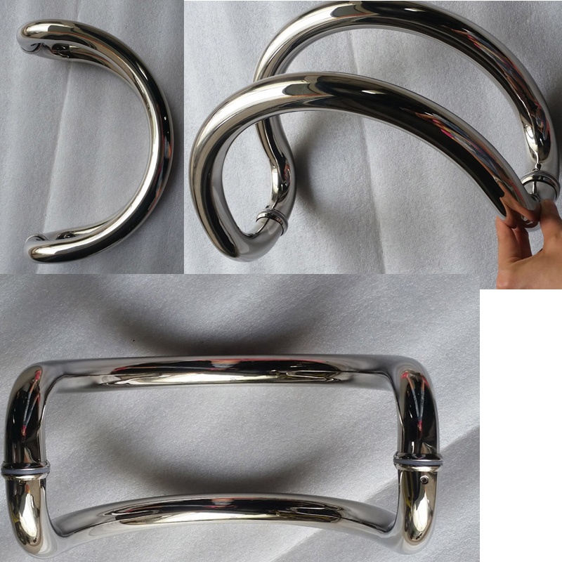 Indonesia Type Chrome Handles Modern C Shape Pull Handle Frameless