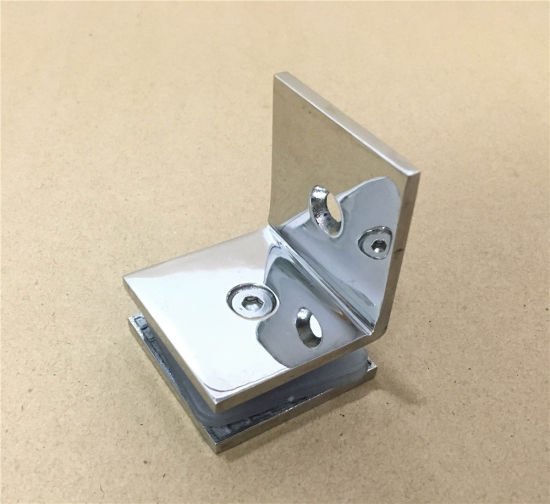 Flat Straight Chrome Stainless Steel Hinge Wall Mounted Glass Bracket ...